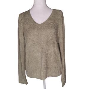 Exofficio Women's Irresistible V-neck Pullover Sweater Super Soft Sage Green L